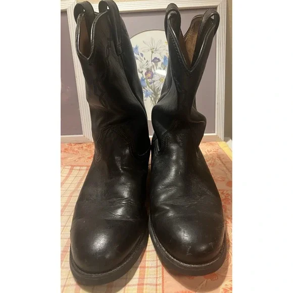 Ariat Heritage Sierra Black Leather Round Toe Cowboy Boots #35501 Men's 10EE